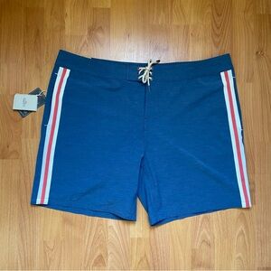 NWT Faherty Retro Surf Stripe 7” Board Shorts Swim Surf Trunks Men’s 40
